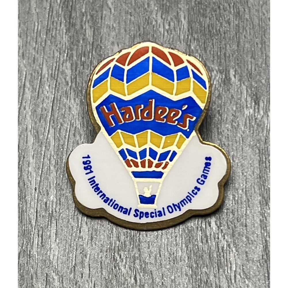 Vintage 1991 Hardee's Hot Air Balloon Special Olympics Advertising Pin